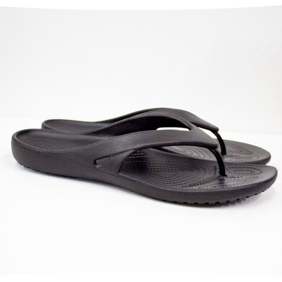 Crocs Kadee II Black Thong Sandal Comfort Slide Women's Size 11 - Picture 3 of 9